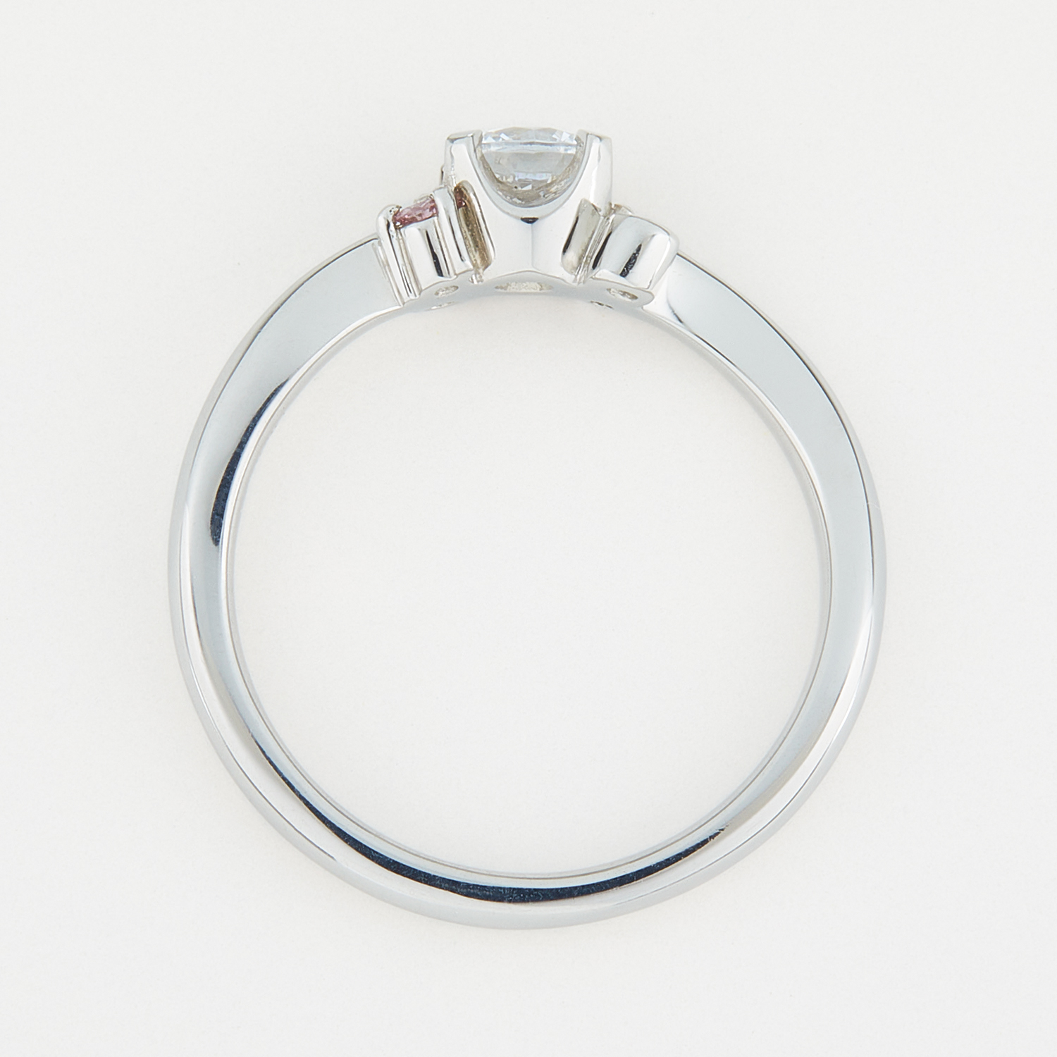 桜蘭 sakuraran Pt900 0.25ct センターダイヤ付 ピンクダイヤメレ